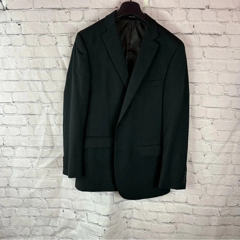pronto uomo platinum black wool sports coat suit jacket sz 42 X-long